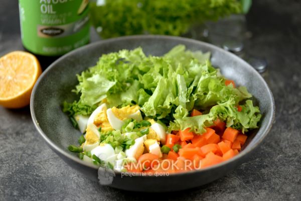 Салат из печени трески с морковью
